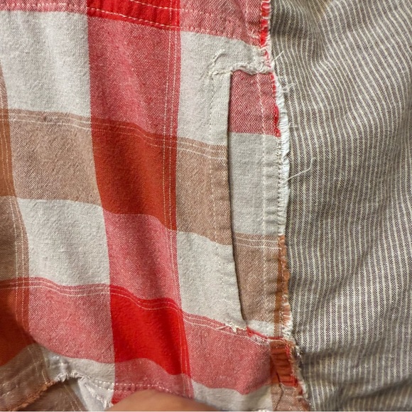 Red and Tan Plaid Button Down oversized shirt - Picture 12 of 12